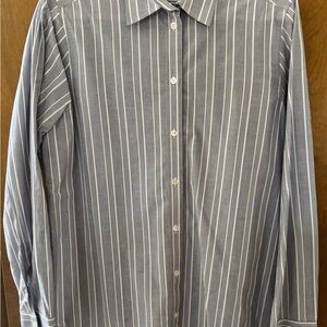 Banana Republic Women’s Blue/Gray Striped Dress Shirt